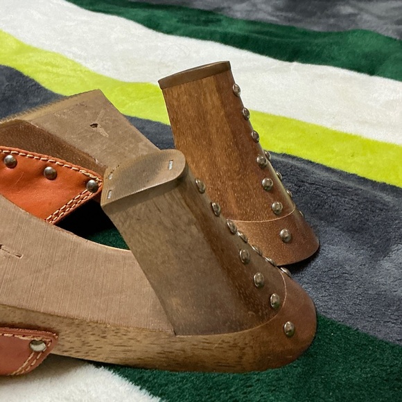 BONGO Women's Orange Leather Mules Size 7 - Picture 10 of 13